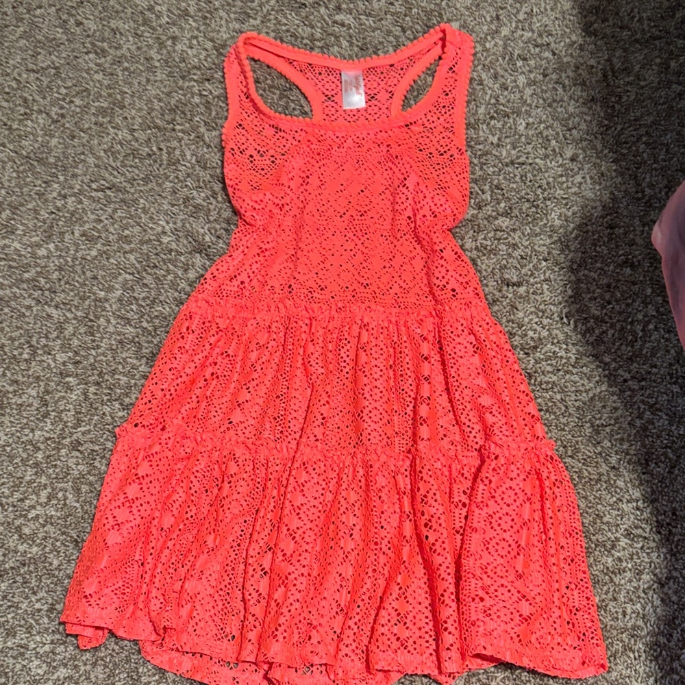 Cat and Jack Coral Lace Swimsuit Coverup for Kids and Teens